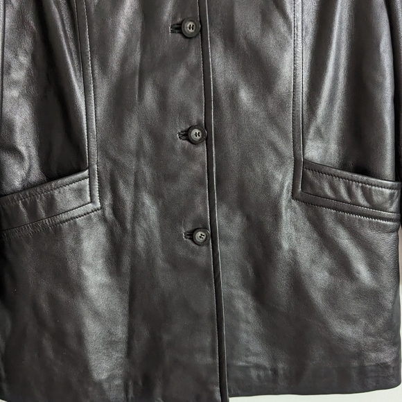 Danier Black Leather Jacket with Removable Thermal Insert - Picture 3 of 13